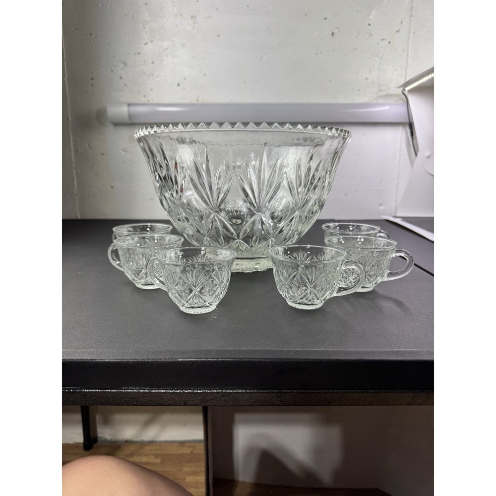 Vintage Hazel Atlas Glass Heritage/Lexington 6 Punch Cups